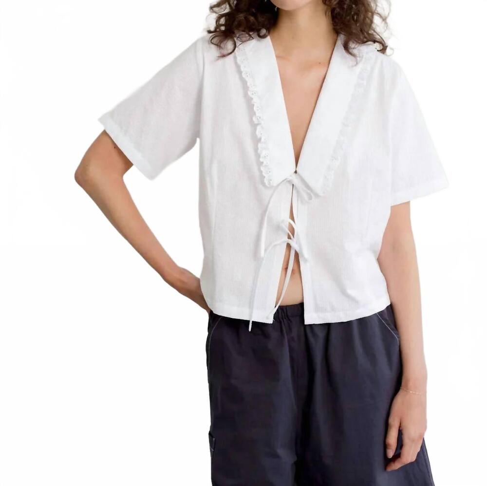 NEW A BRONZE AGE marinero top in white solstice